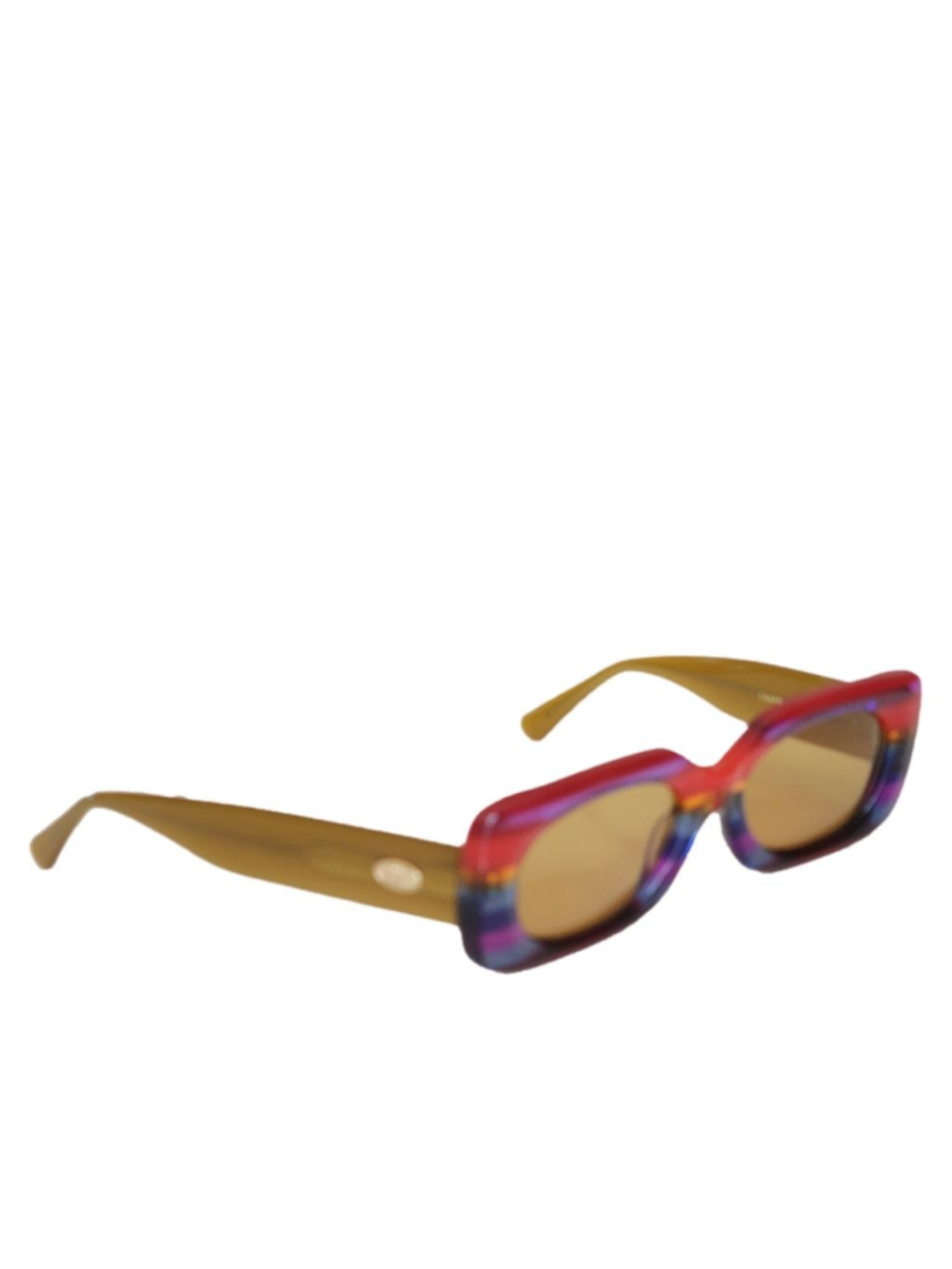 CRAP EYEWEAR NEW The Supa Phreek Rainbow Rectangular Sunglasses Red Purple - Picture 3 of 10